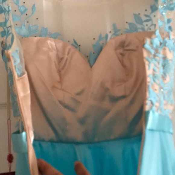 Aqua blue party dress - Picture 4 of 6